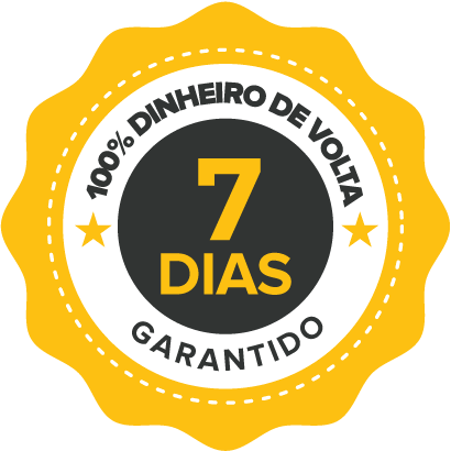 Selo de garantia de 7 dias, 100% do dinheiro de volta